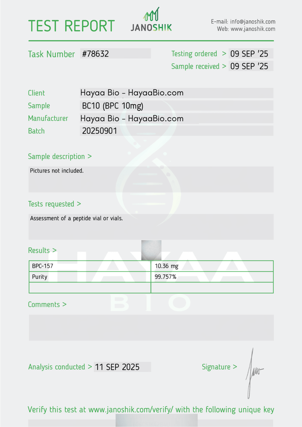 BPC - 157 - Hayaa Bio