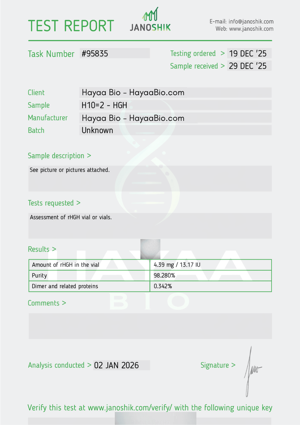 HGH - Hayaa Bio