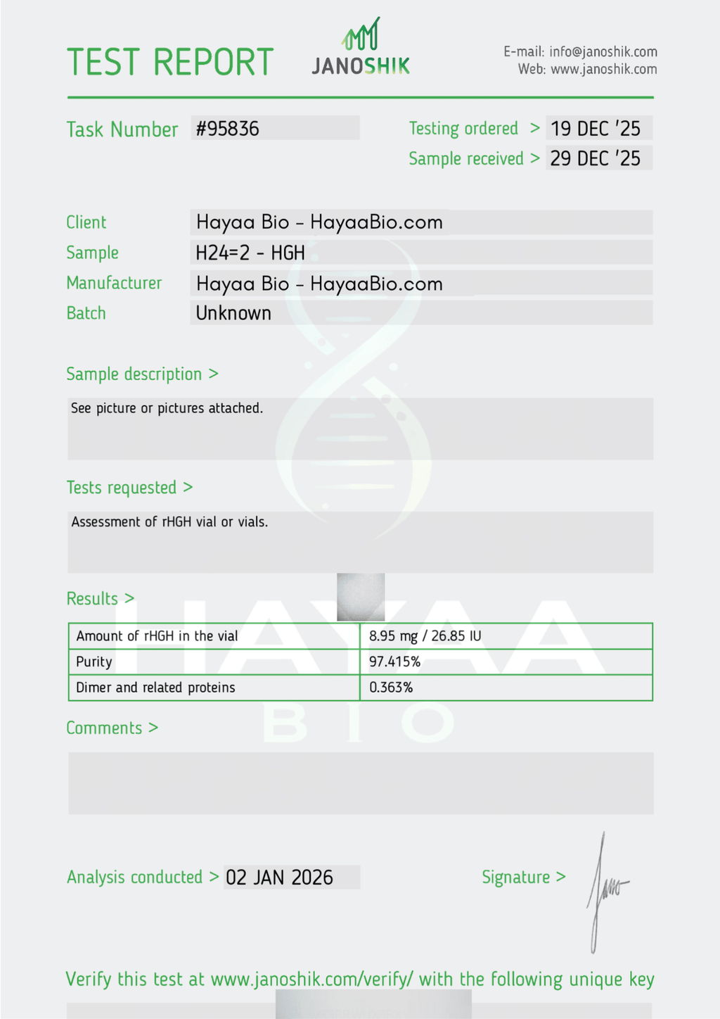 HGH - Hayaa Bio