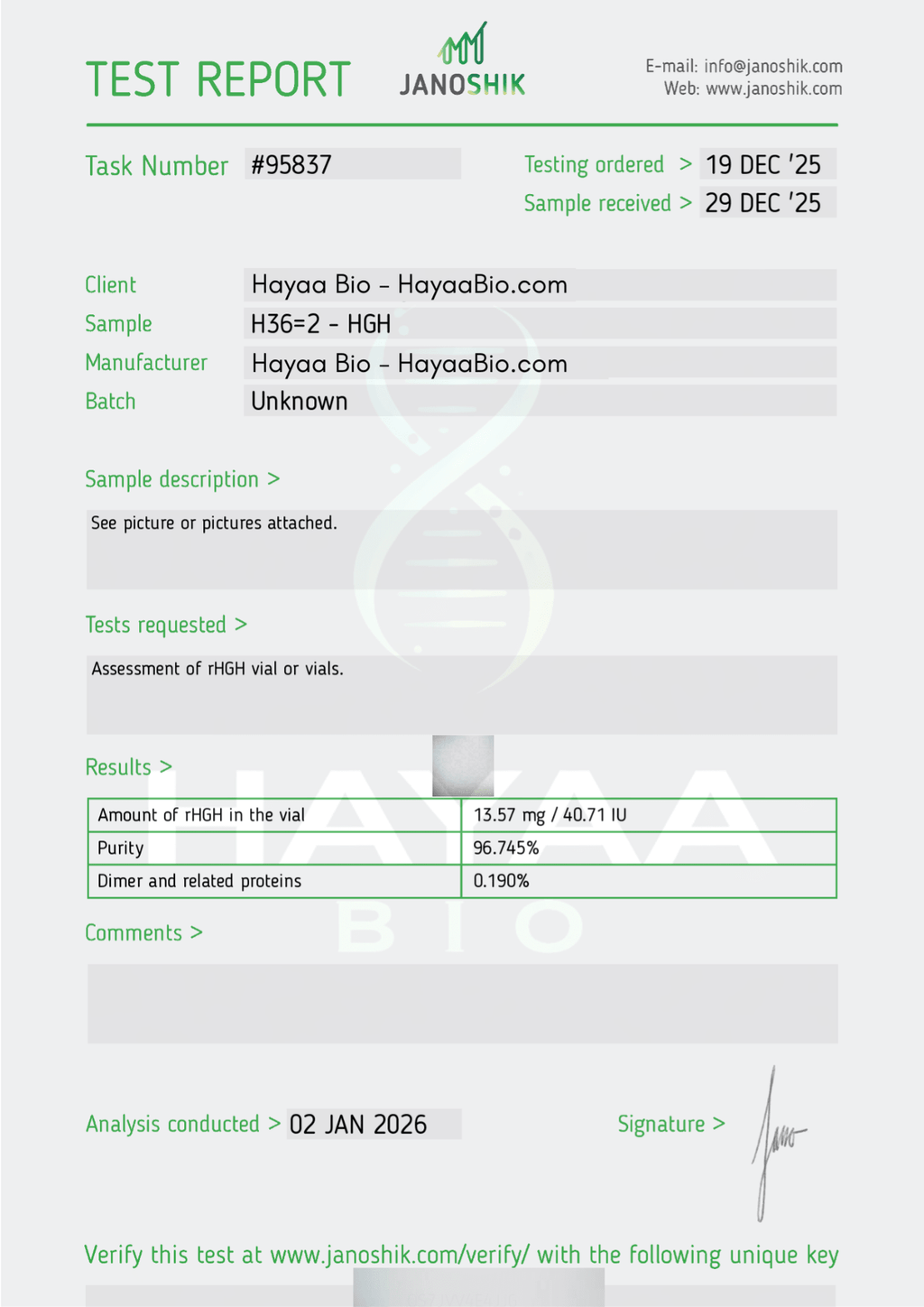 HGH - Hayaa Bio
