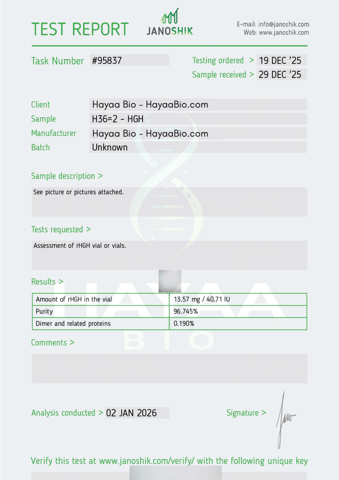 HGH - Hayaa Bio