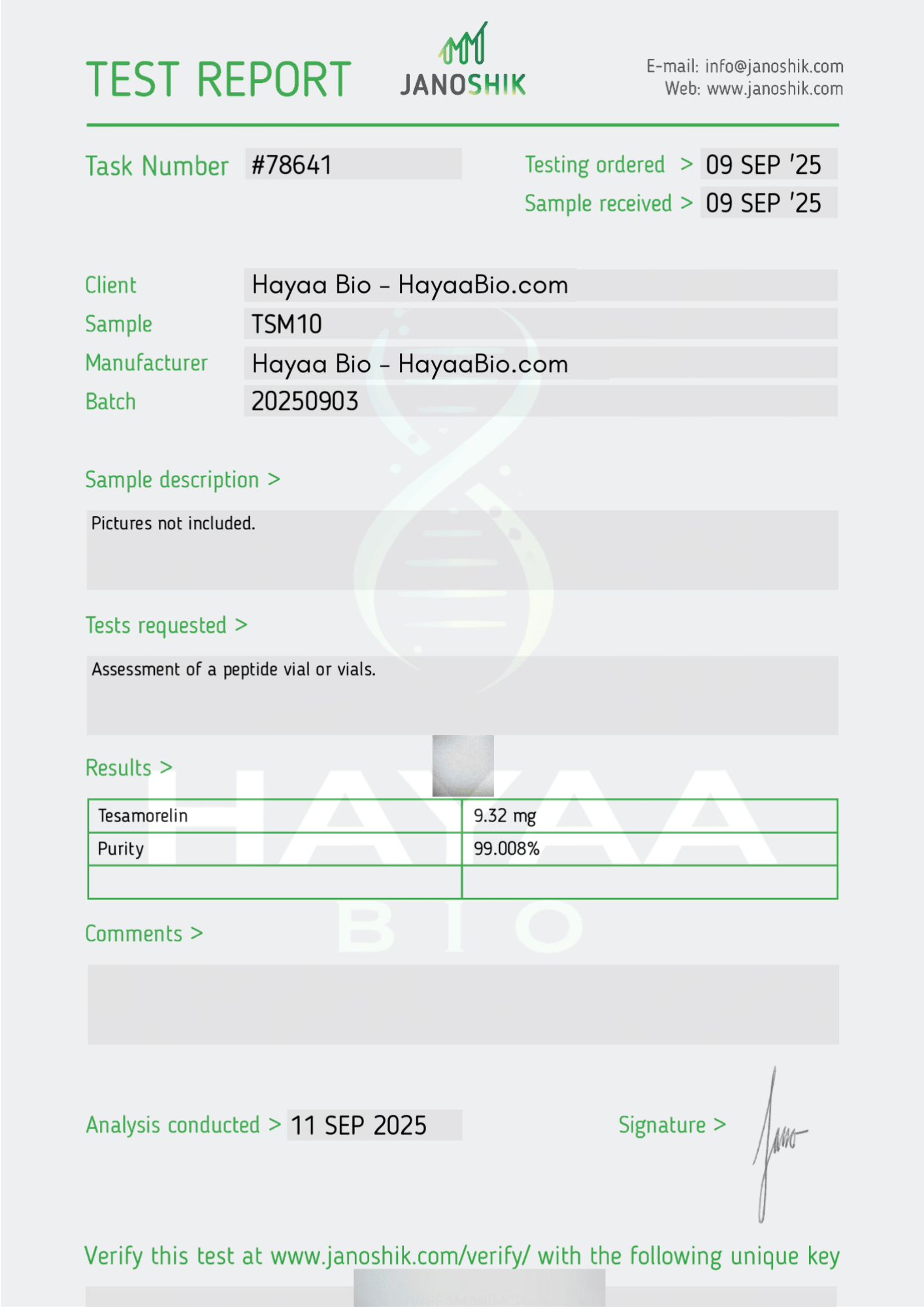 Tesamorelin - Hayaa Bio